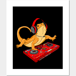 Bearded Dragon DJ Disc Jockey Posters and Art